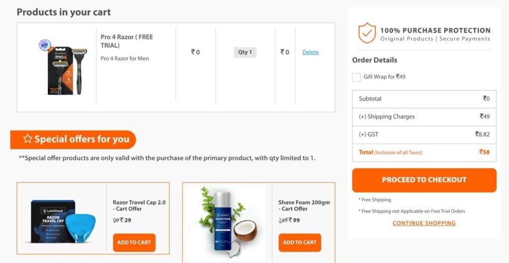 LetsShave Pro 4 Razor For FREE Worth ₹249 | FREE sample | Pay Only Shipping 3 photo 2021 11 01 13863756008471728591