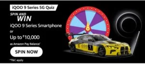 Amazon IQOO 9 Series 5G Spin And Win Quiz Answers 