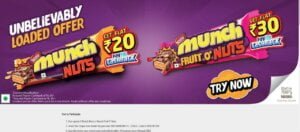 Munch Nuts Paytm Offer
