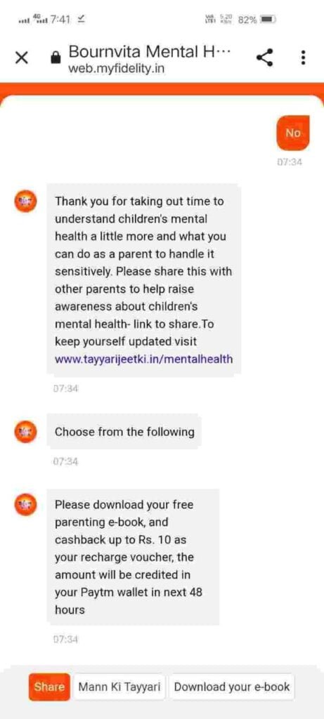 Bournvita Mental Health Offer Instant Free Paytm Cash 3 IMG 20220607 080356 344