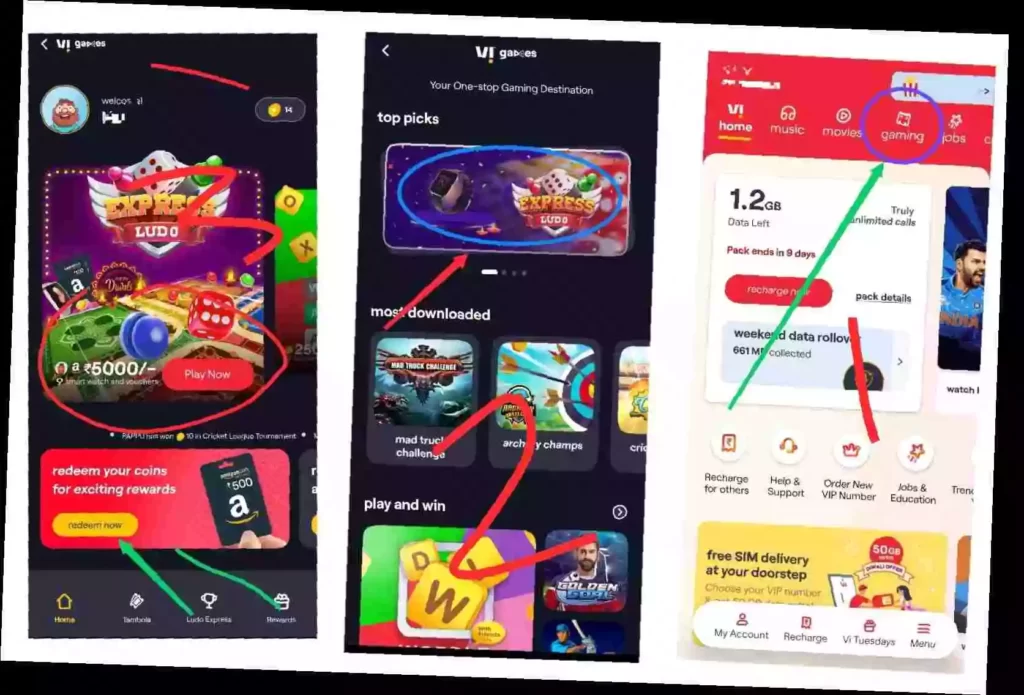 Vi App play & win smartwatch and Amazon vouchers dail