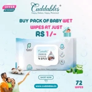 FREE Sample Alert! Cuddables Baby Wipes (72 Pack) - Just Pay ₹1 Shipping!