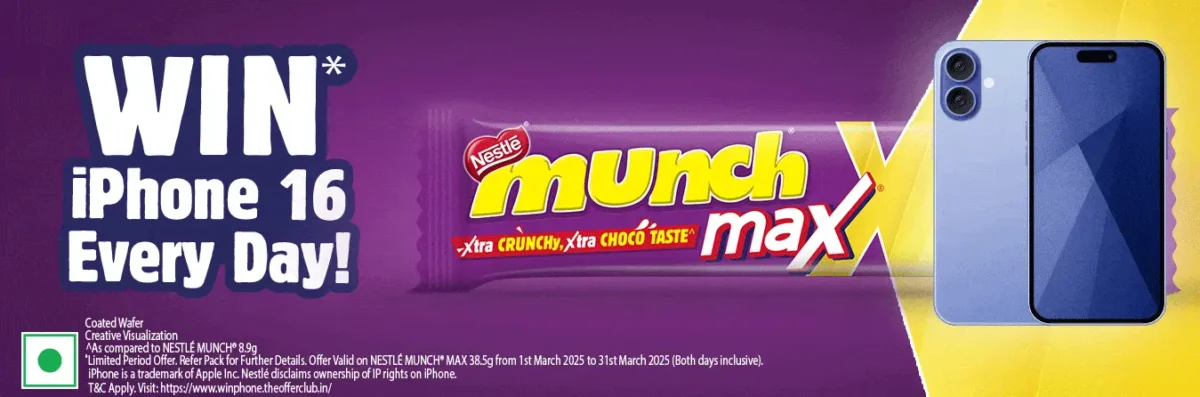 Nestle Munch Max Offer: Your Chance to Win an iPhone 16 1 Nestle Munch Max OfferYour Chance to Win an iPhone 16