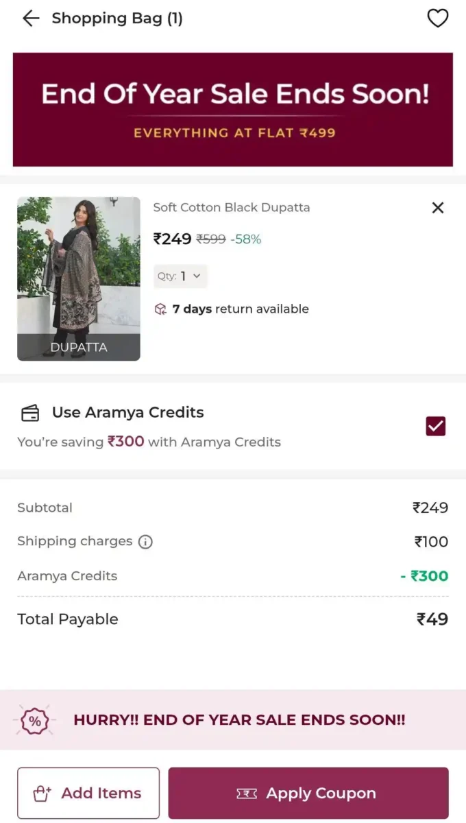 Aramya Free Shopping Get Free Products Worth Rs 300 a