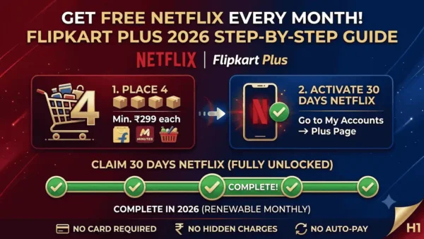 Flipkart Plus Free Netflix Offer 2026 Claim 30 Day Mobile Plan - Digital LYF Ruol