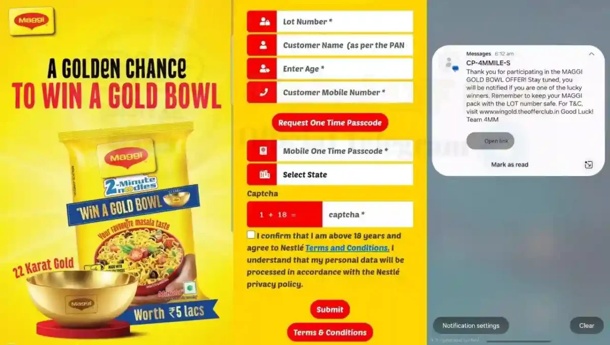 MAGGI Gold Bowl Offer 2026 - Win 22K Gold Bowl Worth ₹5 Lakhs and Tanishq Vouchers - Digital LYFRUOL